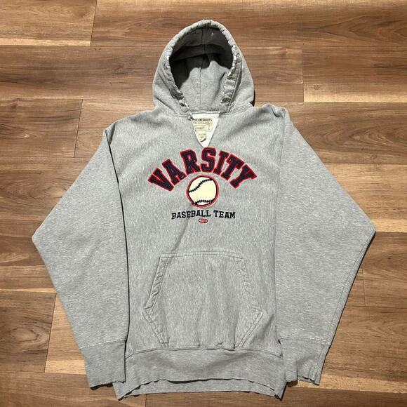 Steve & Barry’s Varsity Baseball Team Hoodie Gray Embroidered Graphic Size L - Picture 5 of 6